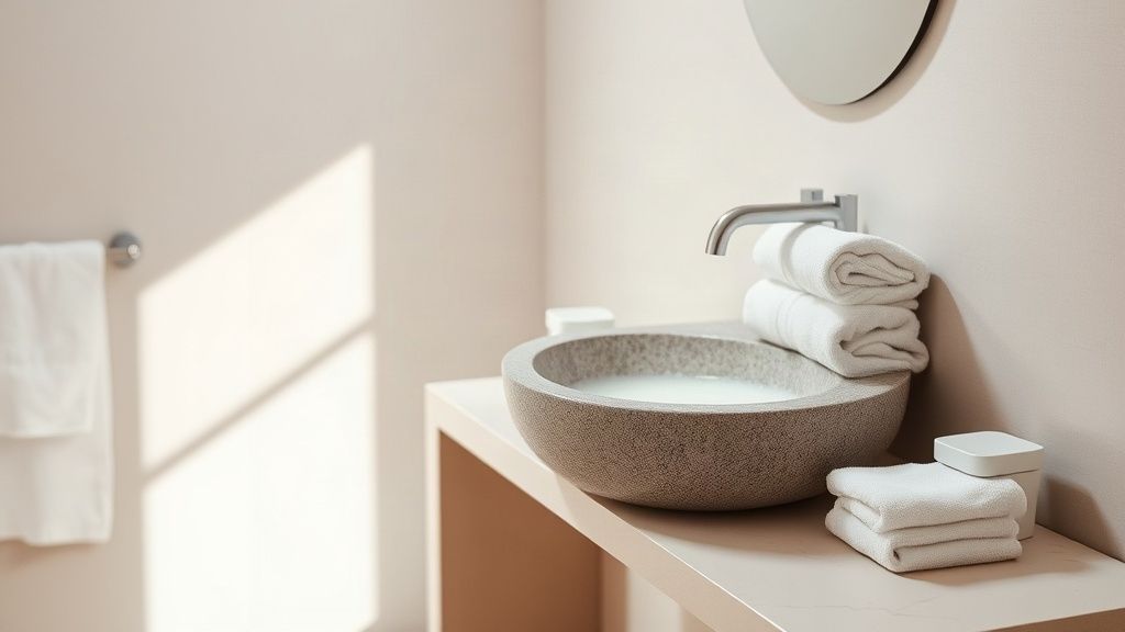 Bathroom prepared for guests