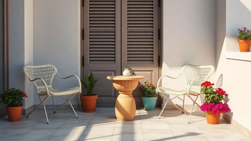 Cozy terrace of a holiday apartment