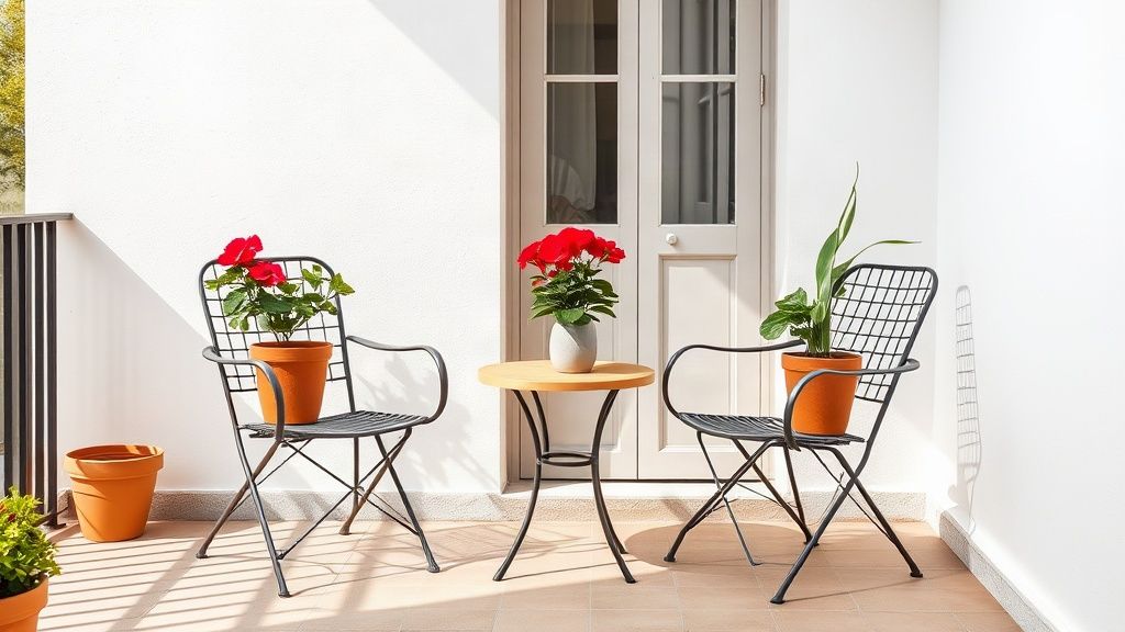 Terraza acogedora de un apartamento turístico