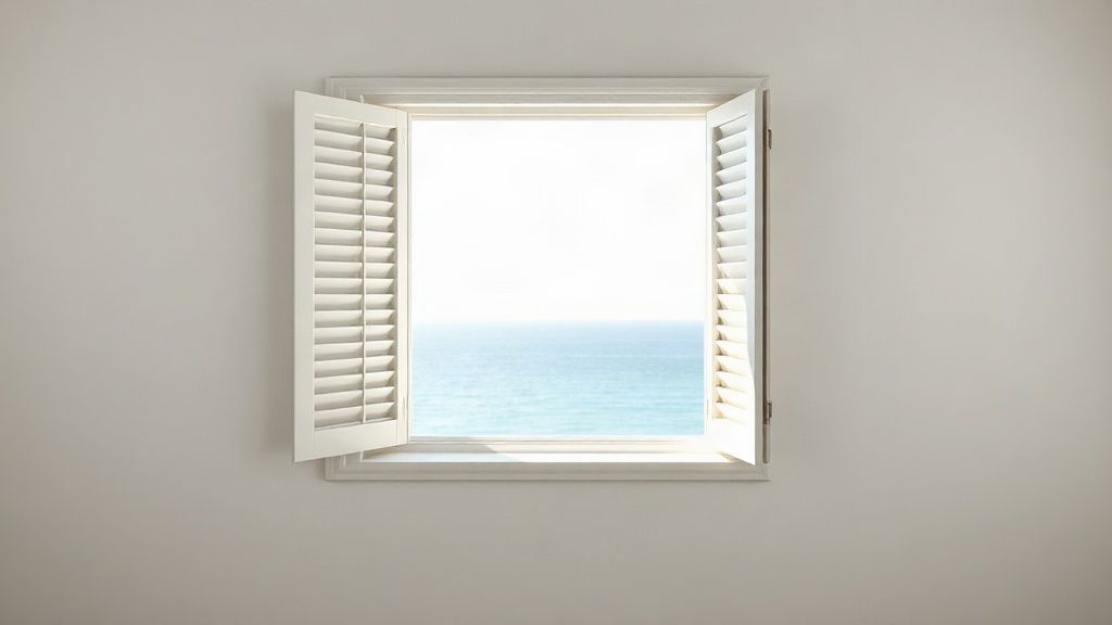 Ventana con vistas al mar de una vivienda turística