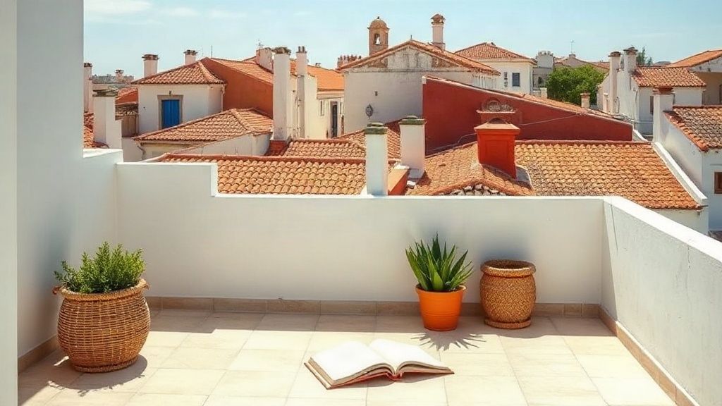Azotea con vistas de un alojamiento turístico