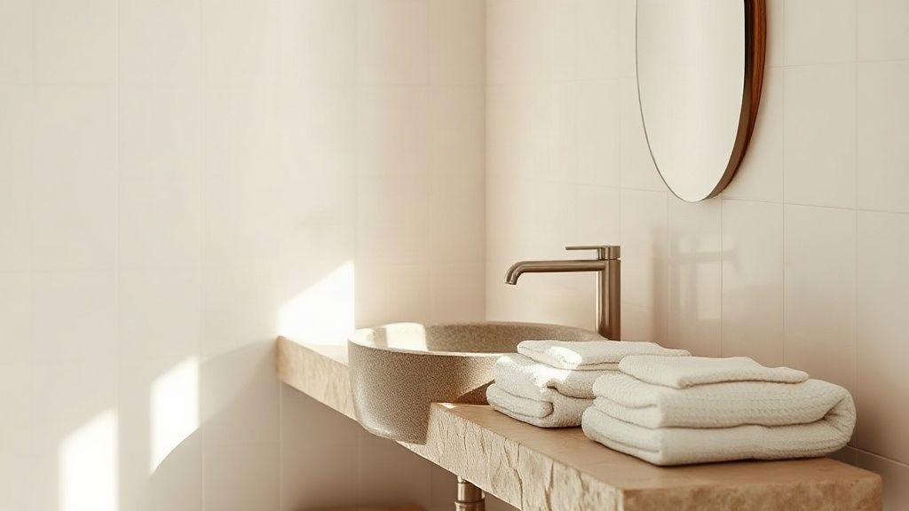 Bathroom prepared for guests