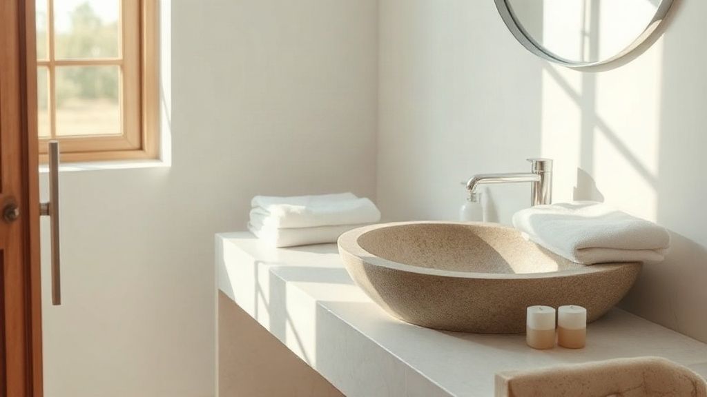Bathroom prepared for guests