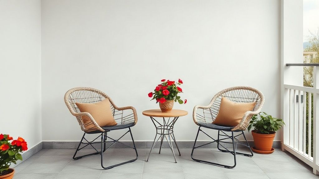 Cozy terrace of a holiday apartment