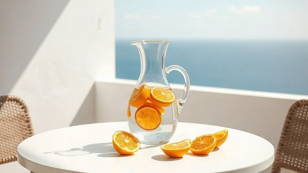 Fresh water on a holiday rental terrace