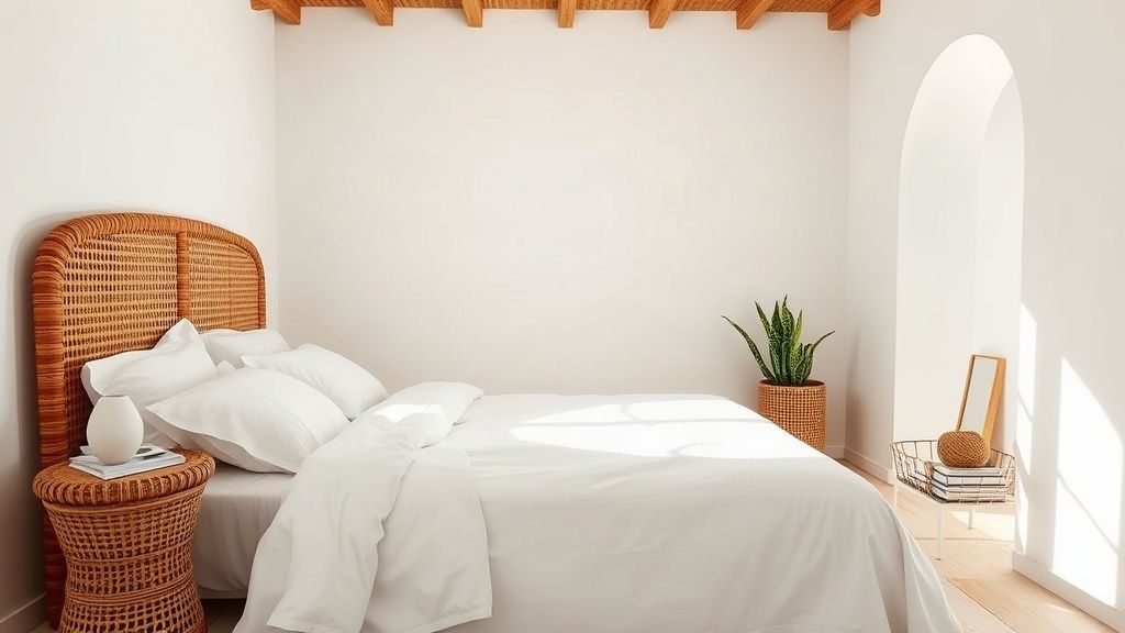 Bright bedroom of a vacation rental