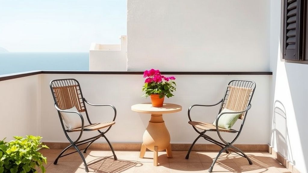 Cozy terrace of a holiday apartment