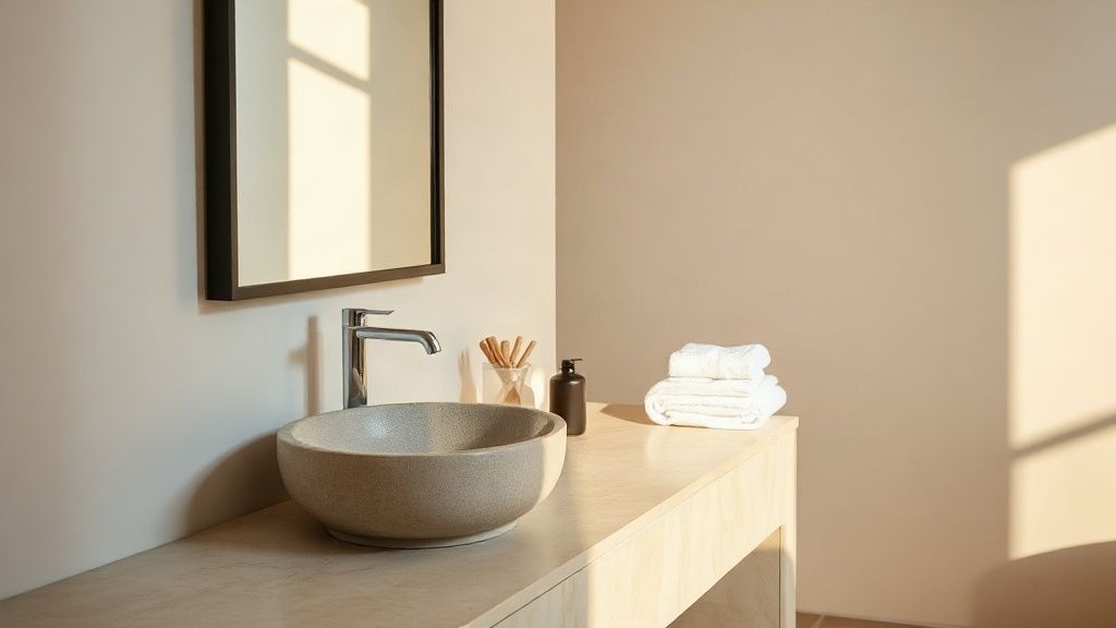 Bathroom prepared for guests