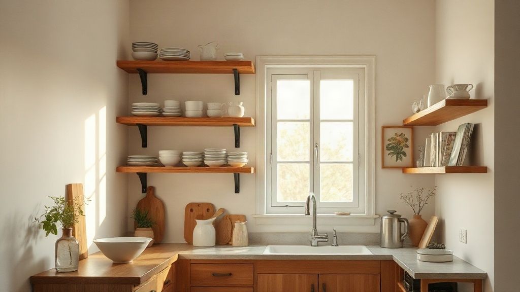 Bright kitchen of a vacation rental