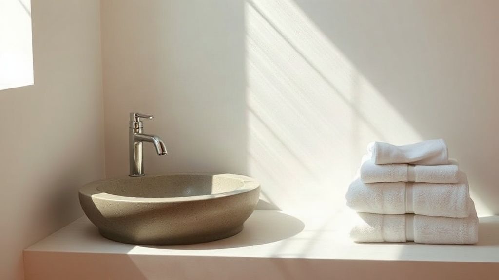 Bathroom prepared for guests