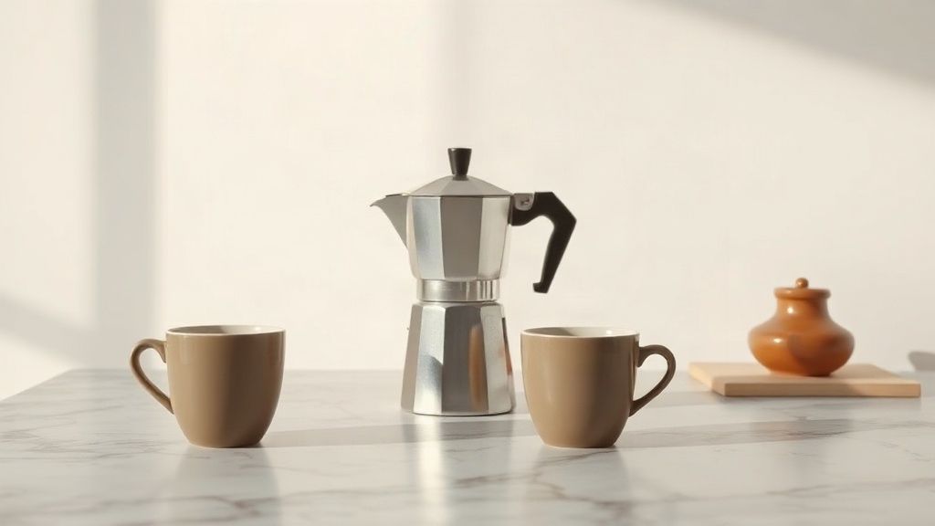Café de bienvenida en un apartamento turístico