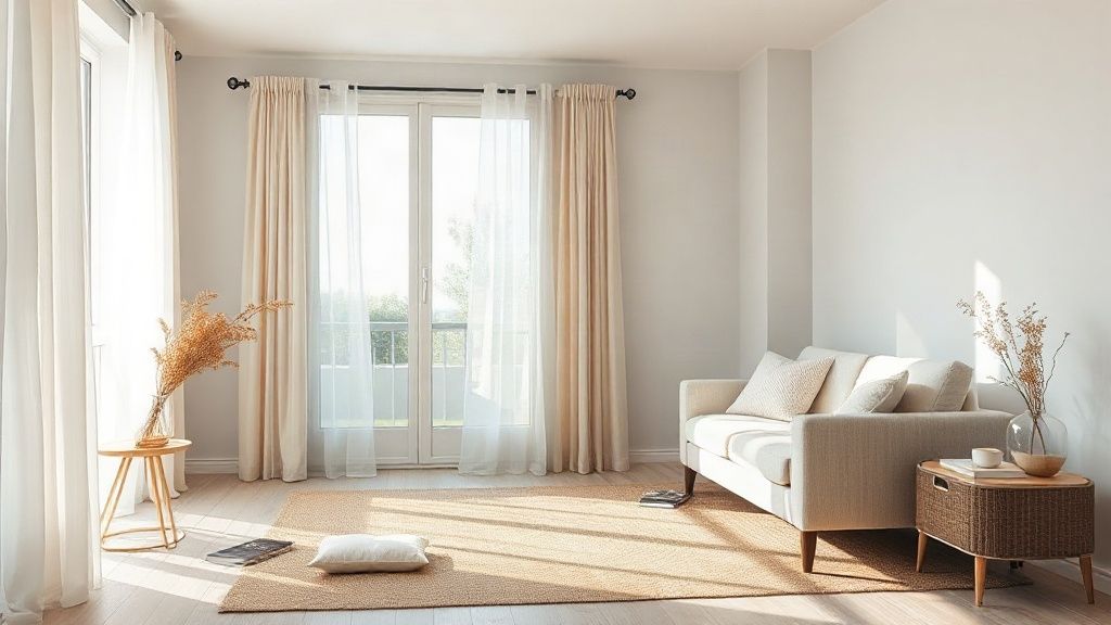 Salón de un alojamiento vacacional con luz natural