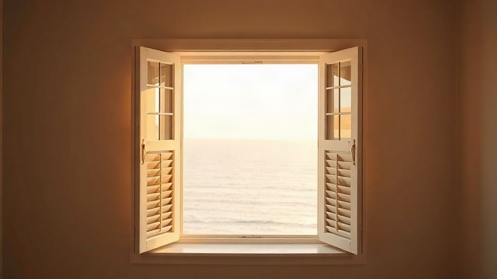 Ventana con vistas al mar de una vivienda turística