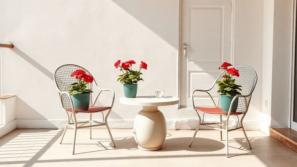 Terraza acogedora de un apartamento turístico