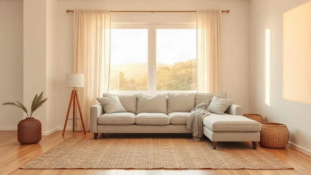 Salón de un alojamiento vacacional con luz natural