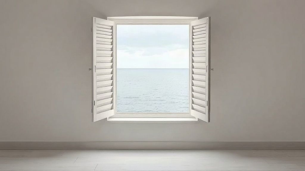 Ventana con vistas al mar de una vivienda turística