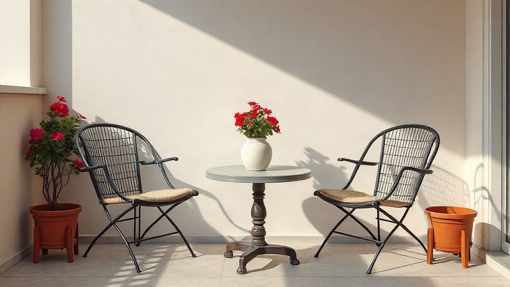 Terraza acogedora de un apartamento turístico