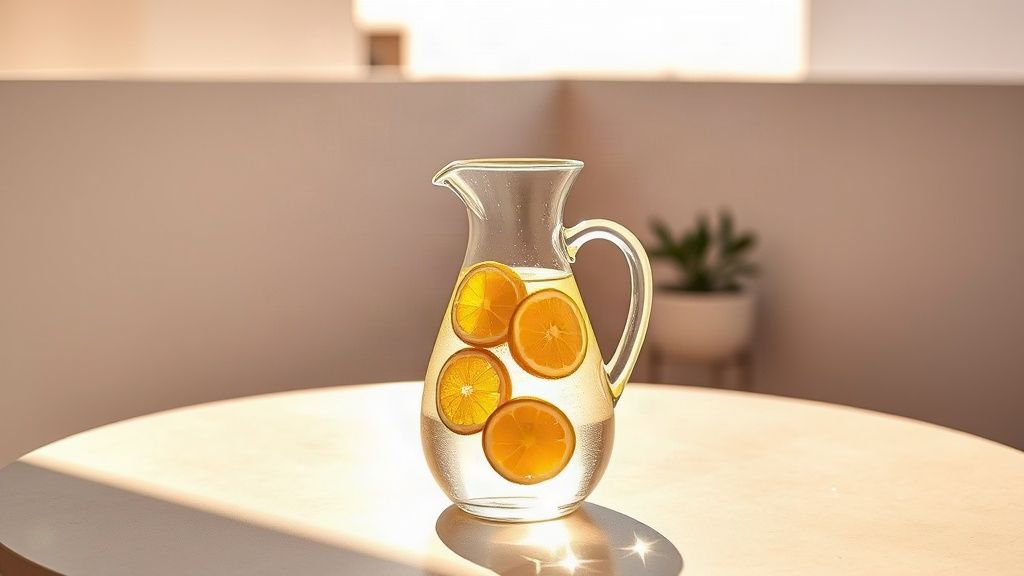 Agua fresca en la terraza de un alquiler vacacional